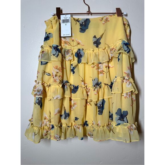 Ralph Lauren Yellow Floral Tiered Ruffle Skirt Size 8 New - Picture 5 of 6